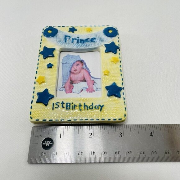 Mud Pie Picture Photo Frame Son Boy 1st Birthday Prince Newborn Baby 3D Ornate - Picture 10 of 12